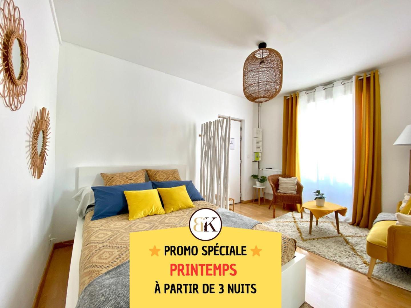 Bohemia - Best Keys - Ideal Pro & Couple - Cosy - Centre Ville - Smart Tv - Netflix & Wifi Fibre - Check-In Autonome - Parking Facile & Gratuit - Confort & Equipements Premium Sens Exterior photo